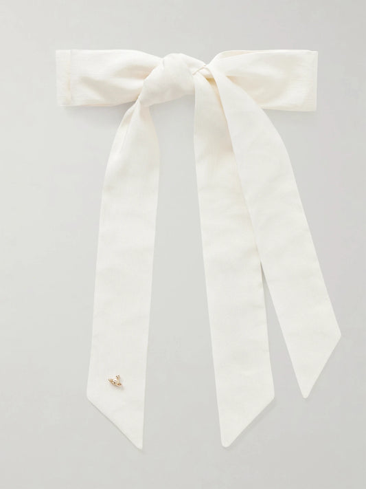 Vivienne Westwood Julia Bow-detailed Embellished Twill Hair Clip