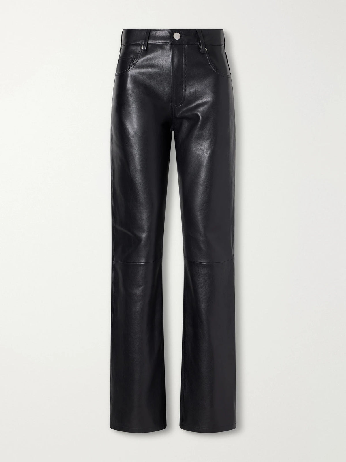 ARMA Jean Paneled Leather Straight-leg Pants