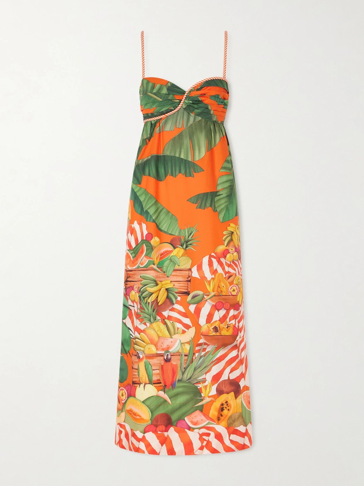 Fruit Trolley Printed Cotton Midi Dress