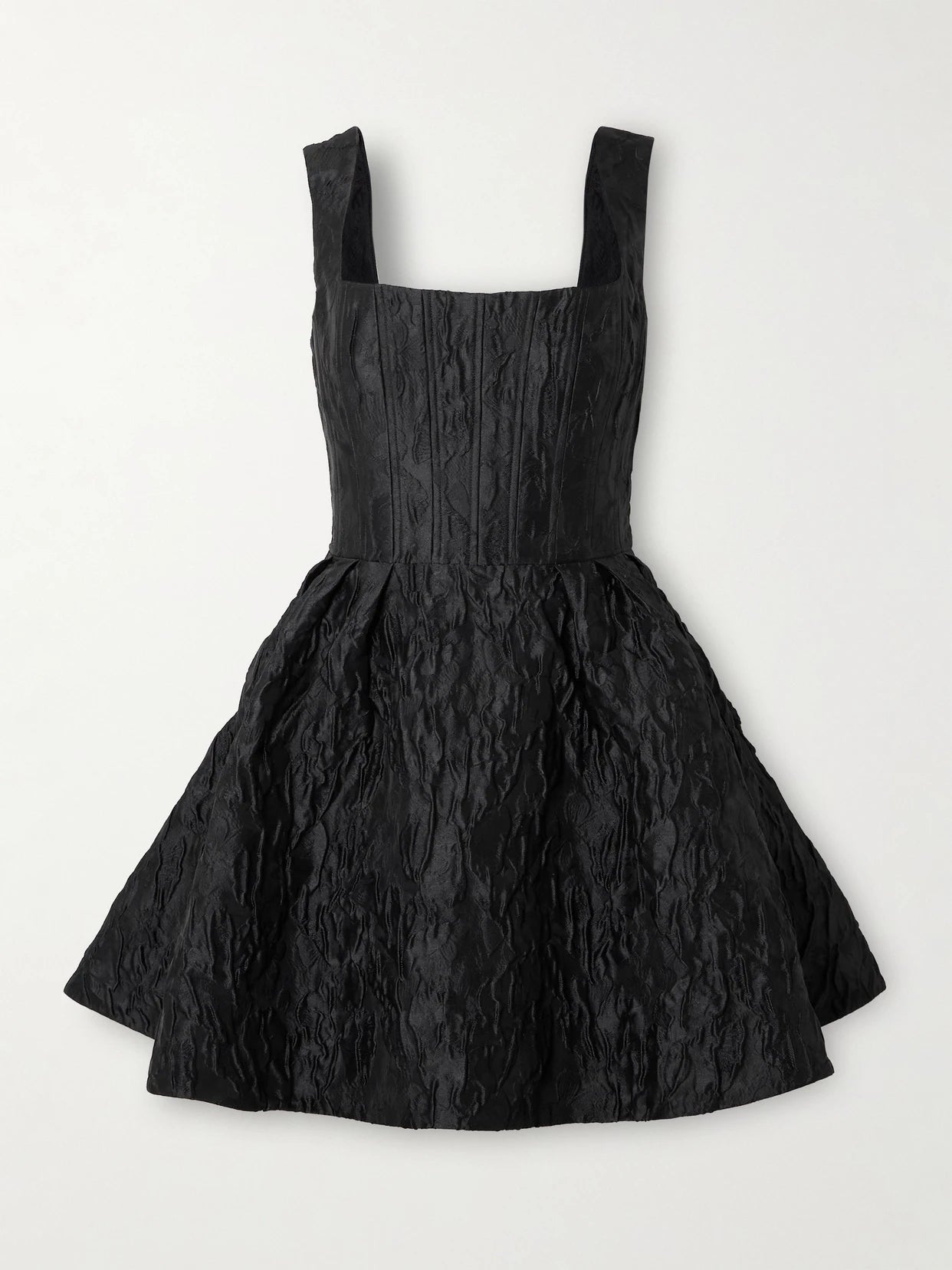 Image of Dresses. Product name - Dreams Cloqué Mini Dress in Black colour by brand - Rebecca Vallance