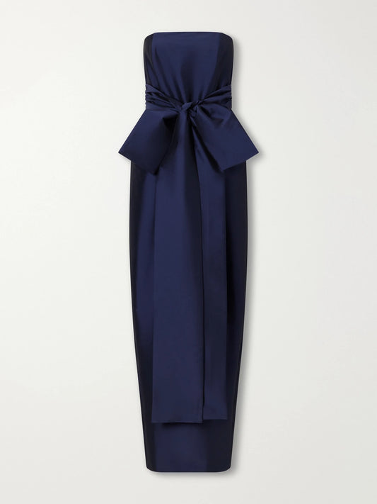BERNADETTE Lina Strapless Tie-detailed Taffeta Gown