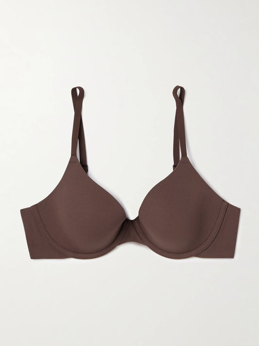 Image of Lingerie. Product name - Fits Everybody T-shirt Bra - Cocoa in Brown colour by brand - SKIMS