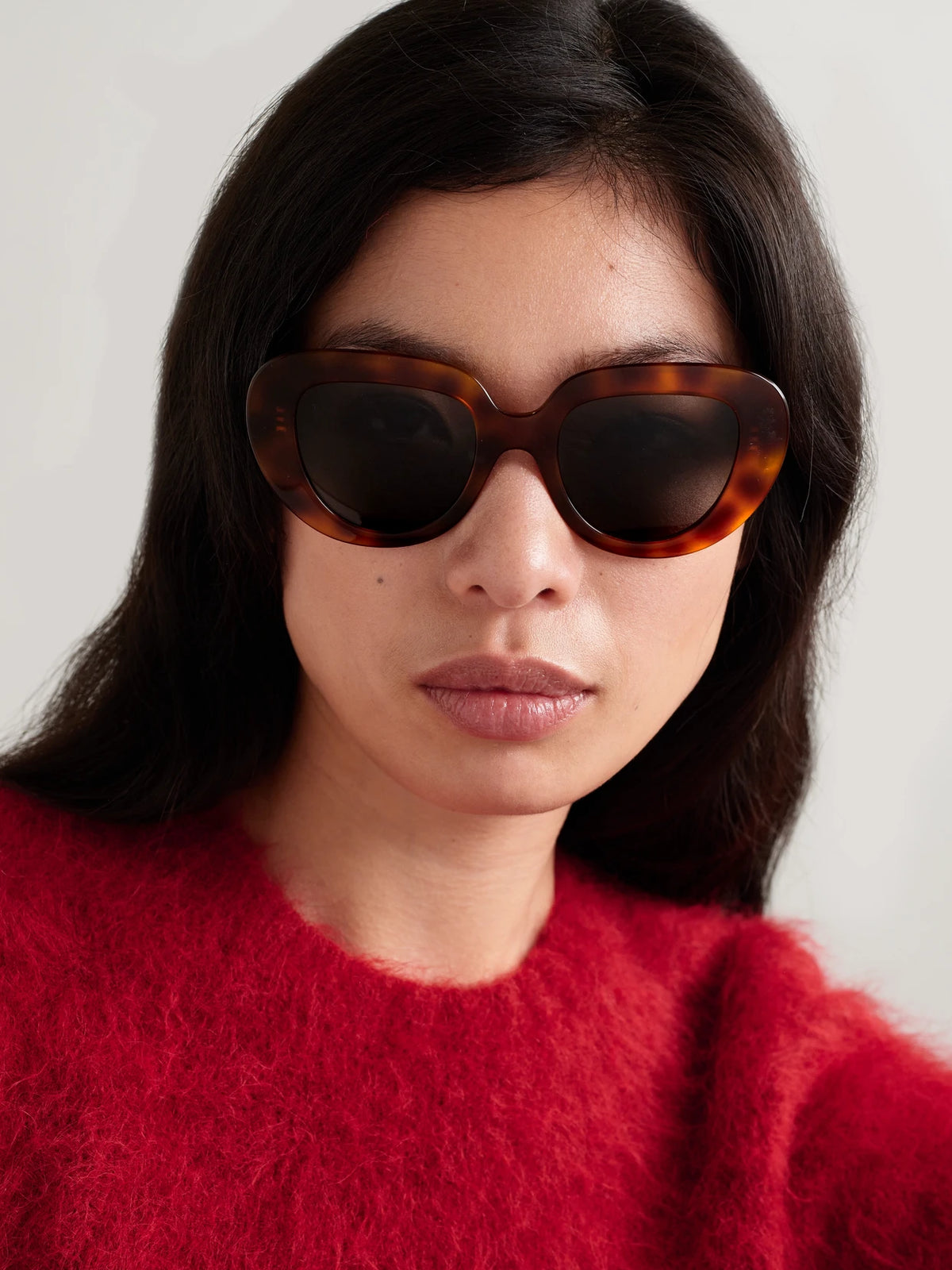 Image of Sunglasses. Product name - Oversized Butterfly-frame Tortoiseshell Acetate Sunglasses in Multi colour by brand - CELINE Eyewear