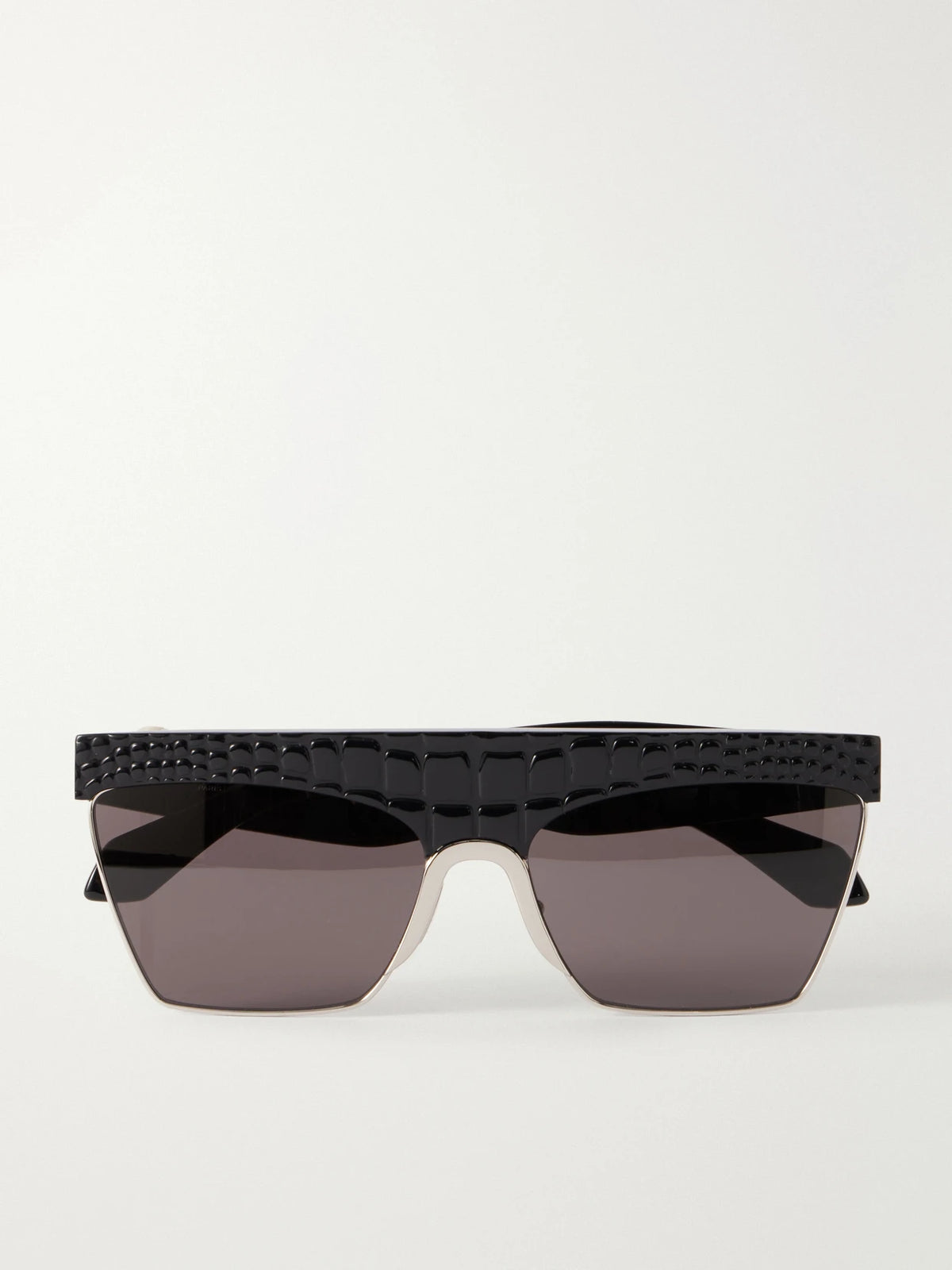 Alaïa D-frame Croc-effect Recycled-acetate And Silver-tone Metal Sunglasses