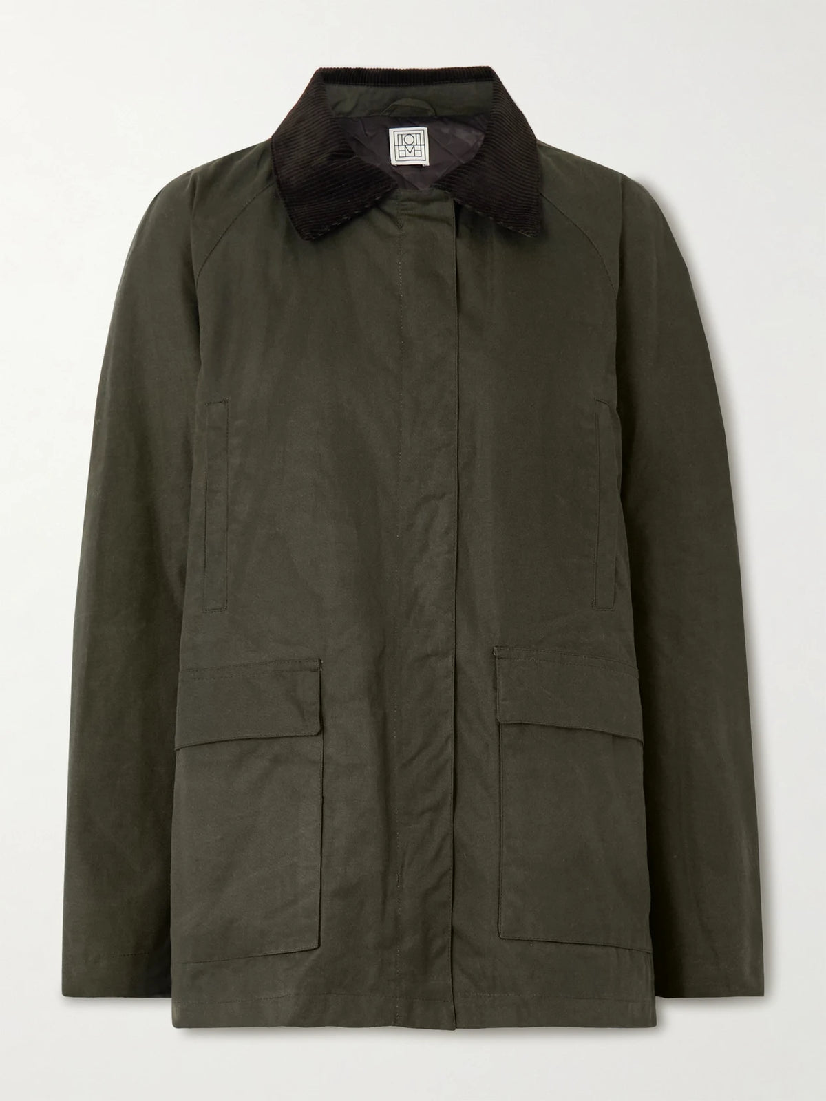 Oversized Corduroy-trimmed Waxed Organic Cotton Jacket