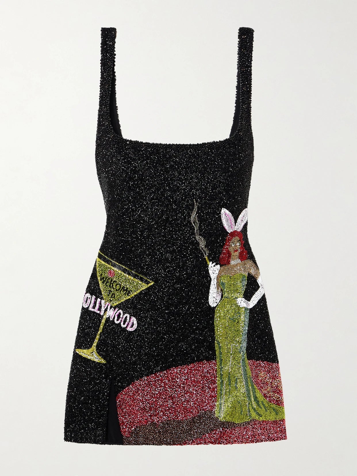 Image of Dresses. Product name - Bunny Embellished Stretch-mesh Mini Dress in Multi colour by brand - Clio Peppiatt
