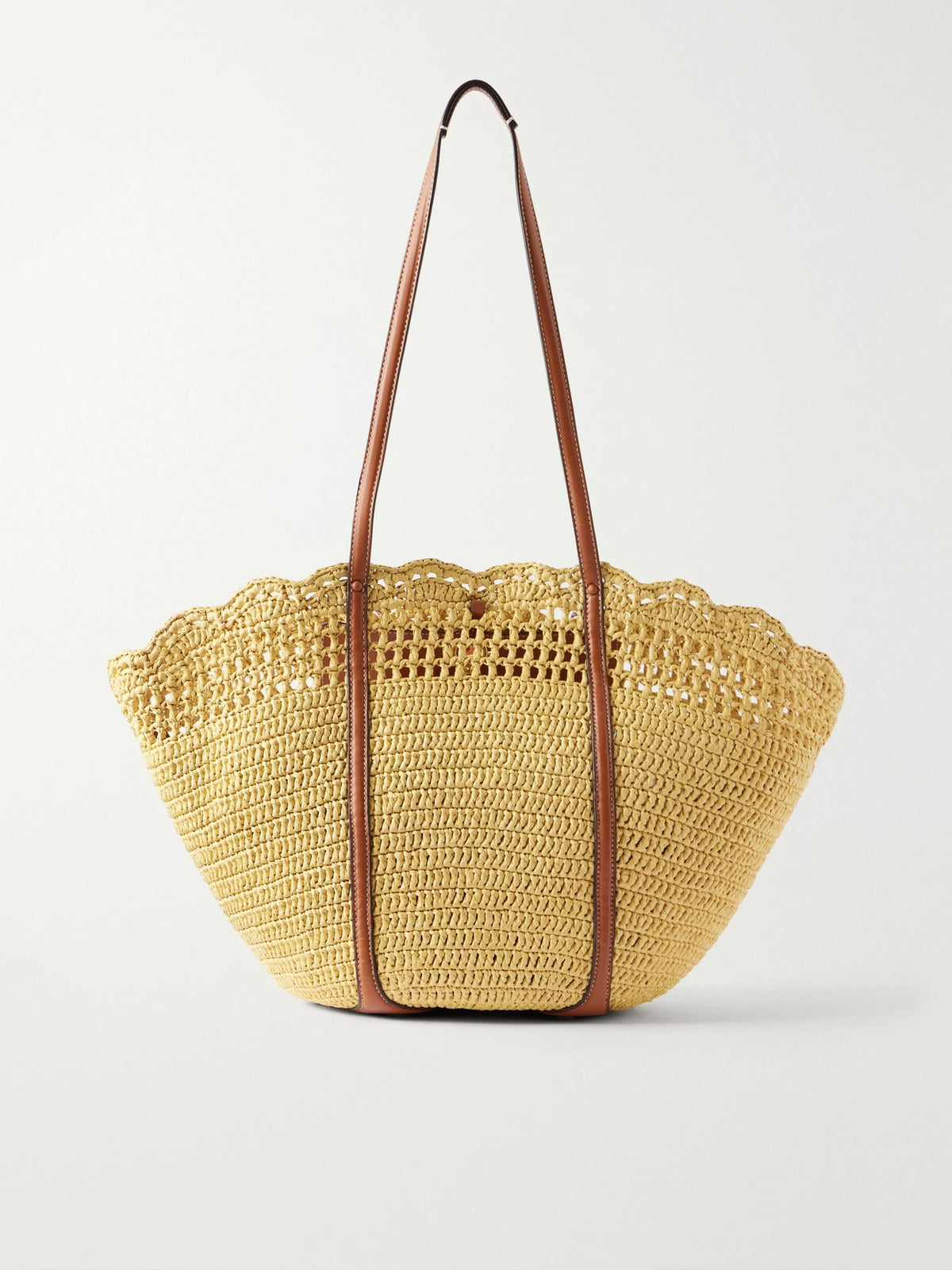Ulla Johnson Marina Leather-trimmed Raffia Tote