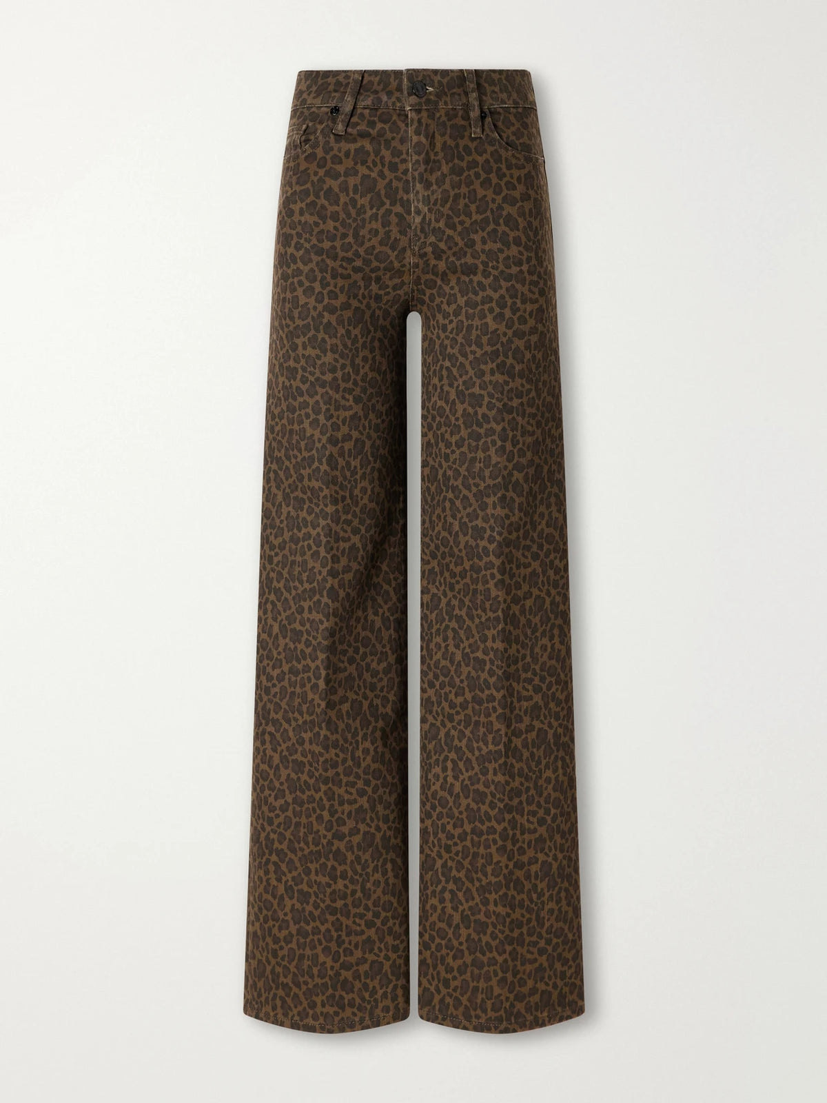FRAME Le Slim Palazzo Leopard-print High-rise Flared Jeans