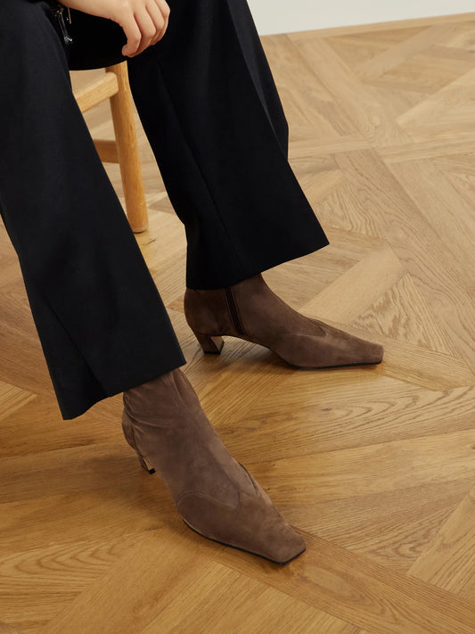 KHAITE Nevada 40 Suede Ankle Boots