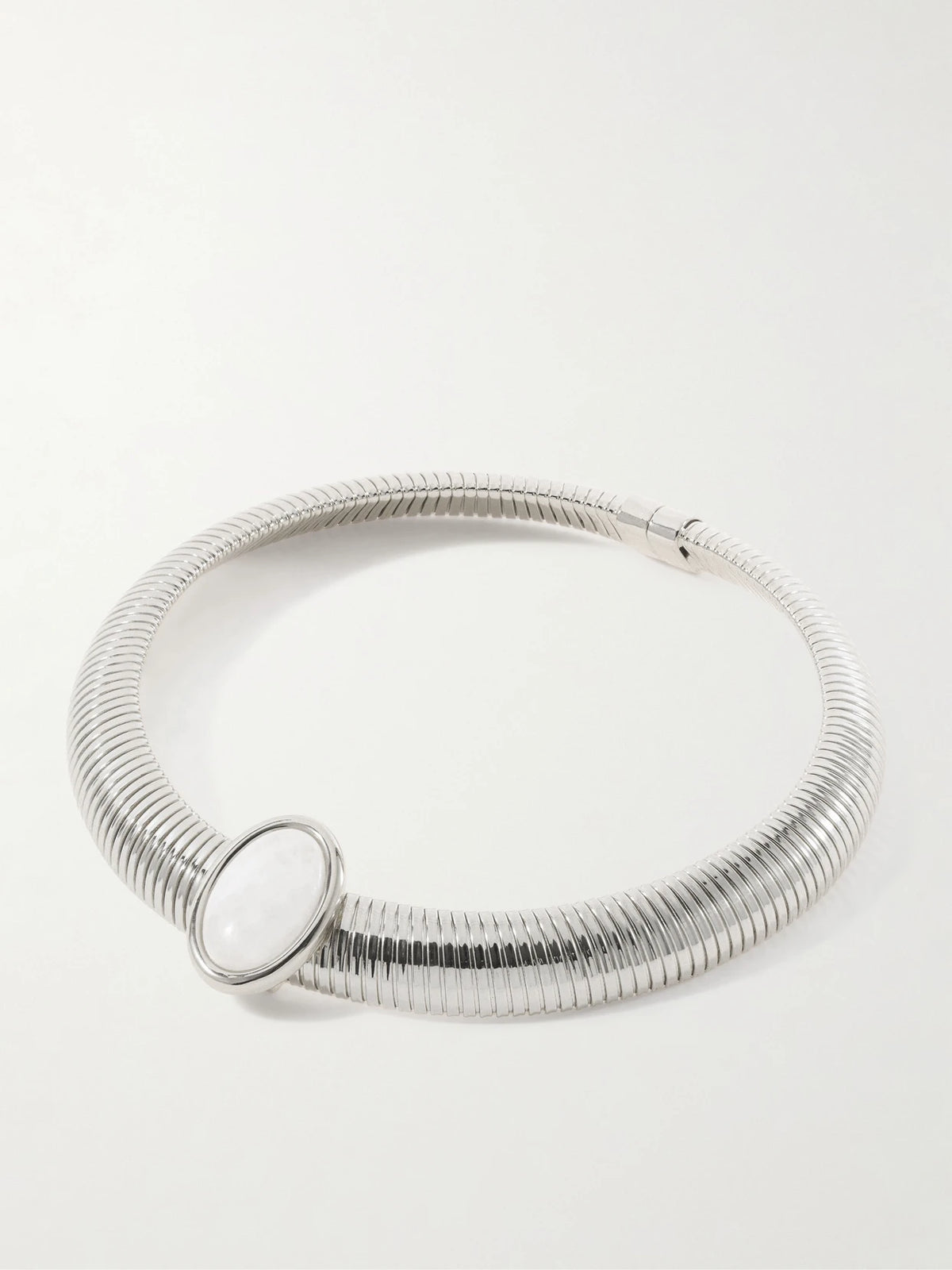 Opyum Rhodium-plated Moonstone Necklace