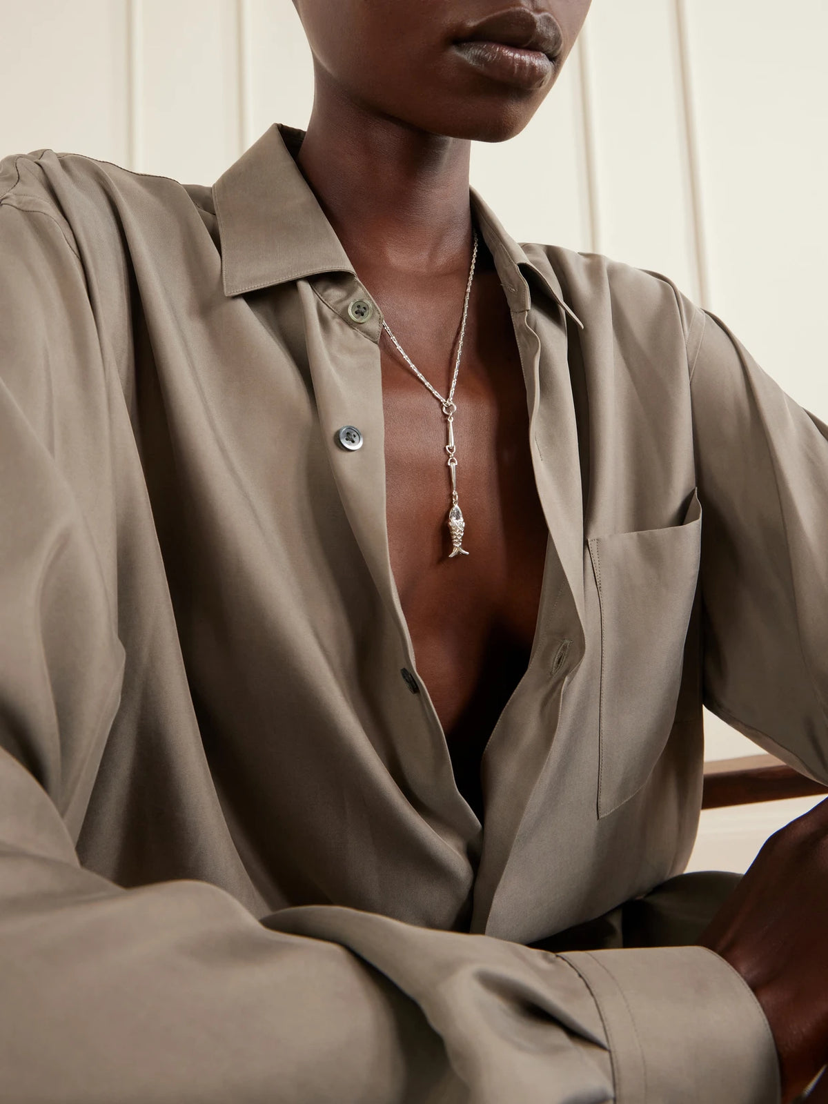 Image of Necklaces. Product name - Pesca Sterling Silver And Aquamarine Necklace in Multi colour by brand - Loren Stewart