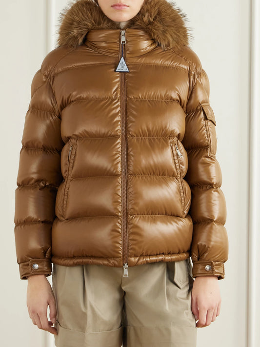 Moncler Hypolais Hooded Plush-trimmed Quilted Shell Down Jacket