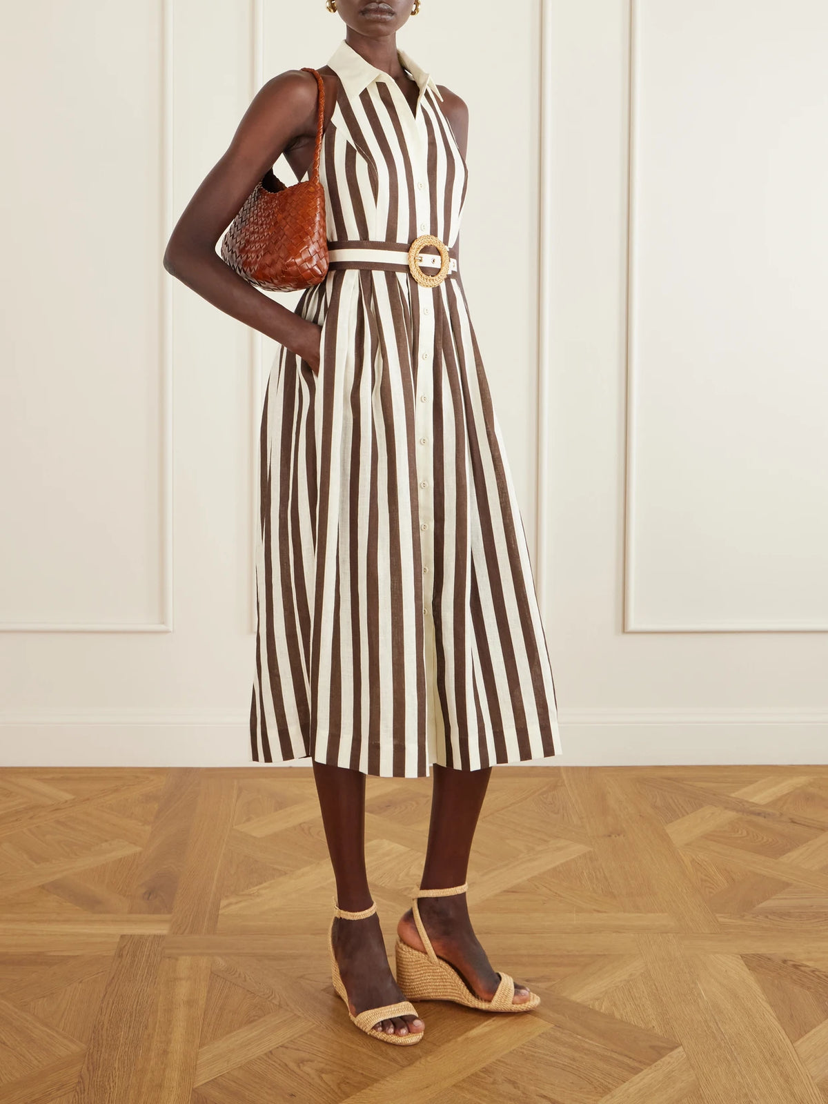 Rosanna Mini Woven Leather Shoulder Bag