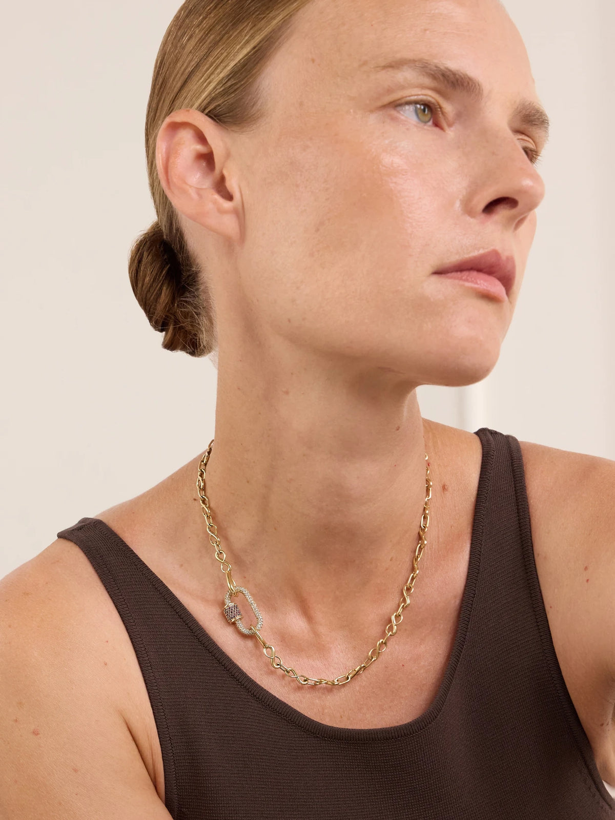 Image of Necklaces. Product name - Myriad 18-karat Gold Necklace in Multi colour by brand - Marla Aaron