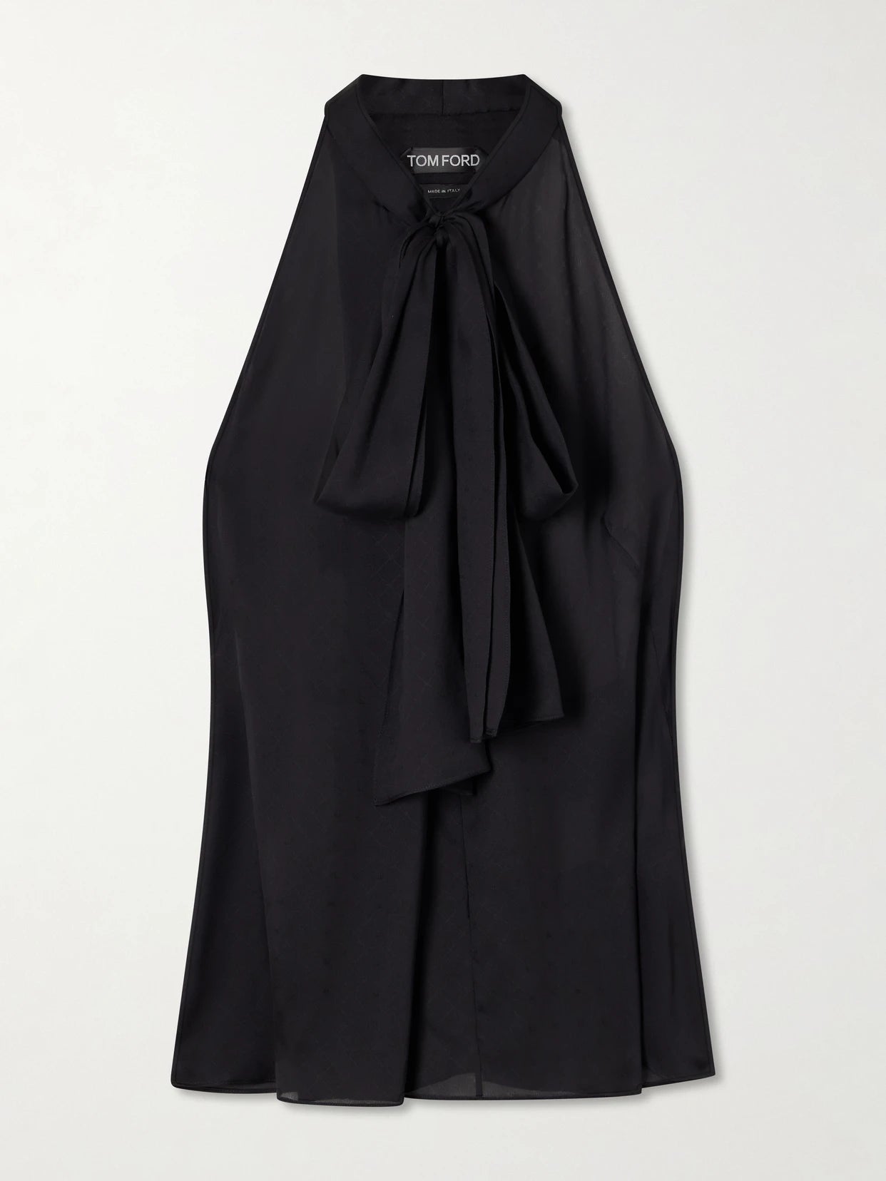 Monogram-printed Halterneck Silk-chiffon Tank