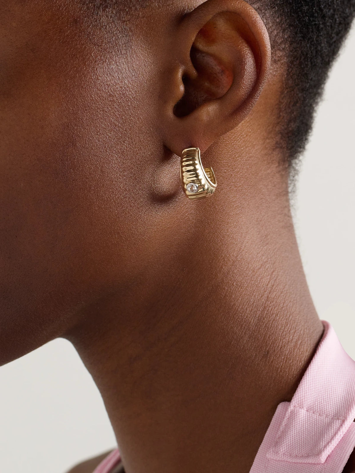Image of Earrings. Product name - 9-karat Gold Topaz Hoop Earrings in Multi colour by brand - Yvonne Léon