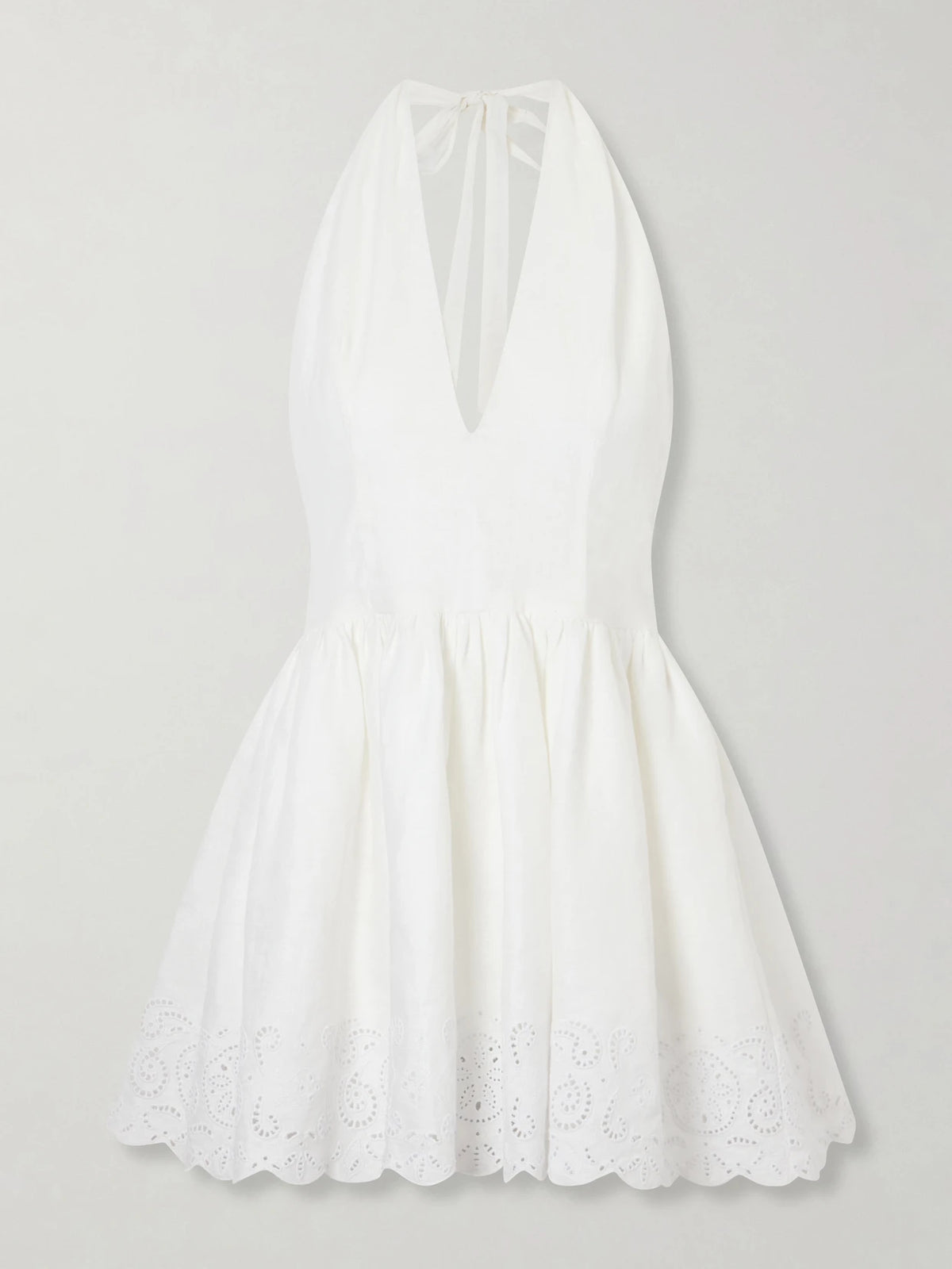 Grazia Gathered Linen Mini Dress
