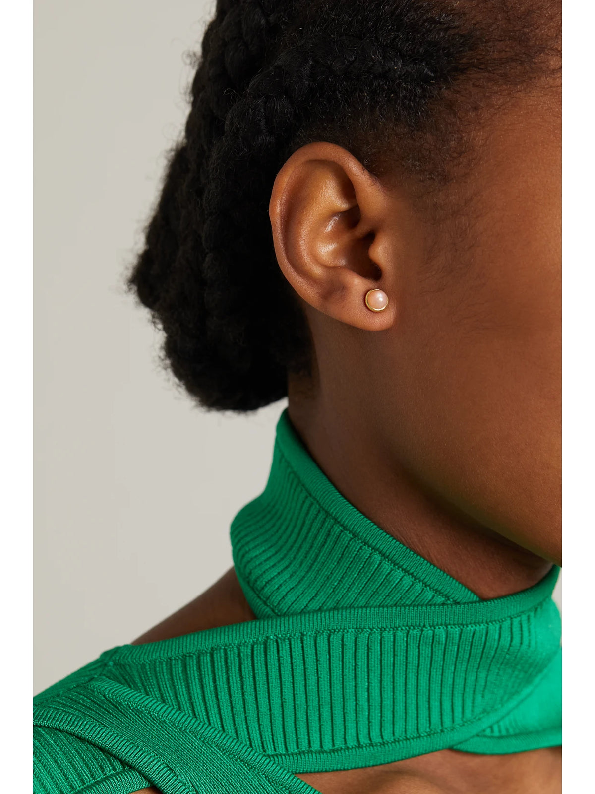 Image of Earrings. Product name - Lotus 18-karat Gold Moonstone Earrings in Multi colour by brand - OLE LYNGGAARD COPENHAGEN