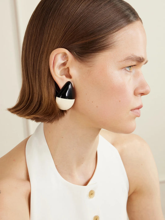 Image of Earrings. Product name - Opus Rhodium-plated Resin Earrings in Multi colour by brand - Julietta