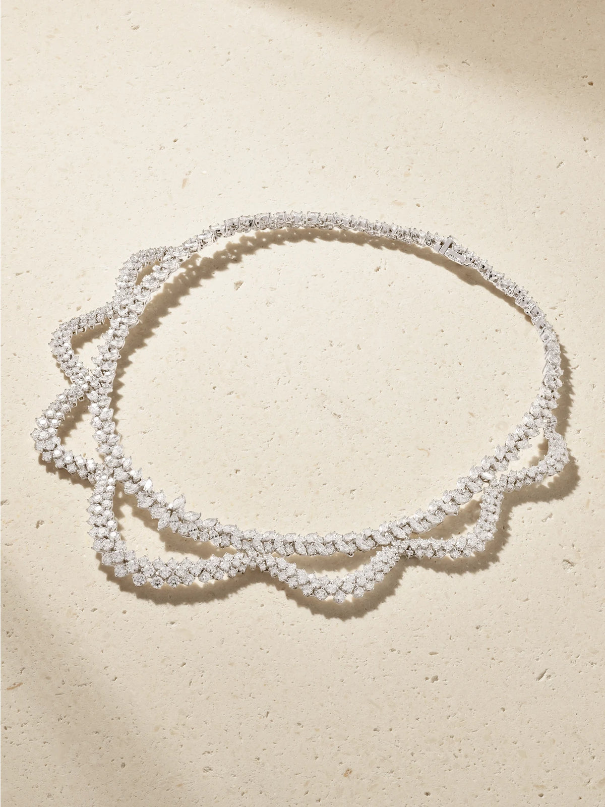 Y-couture 18-karat White Gold Diamond Necklace