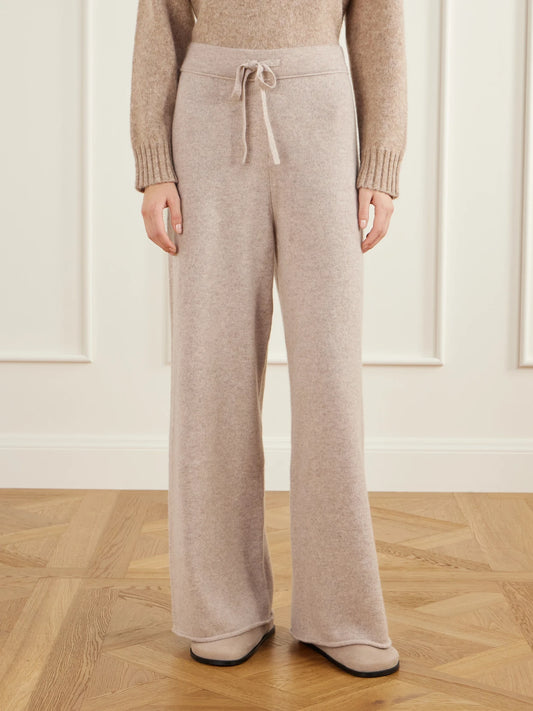 James Perse Drawstring Cashmere Wide-leg Pants