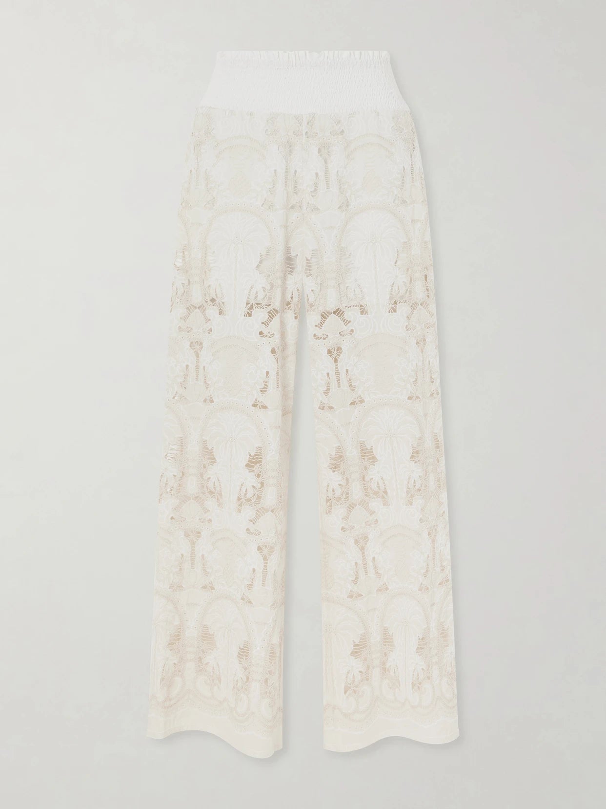 Speranza Corded Lace Cotton-blend Straight-leg Pants