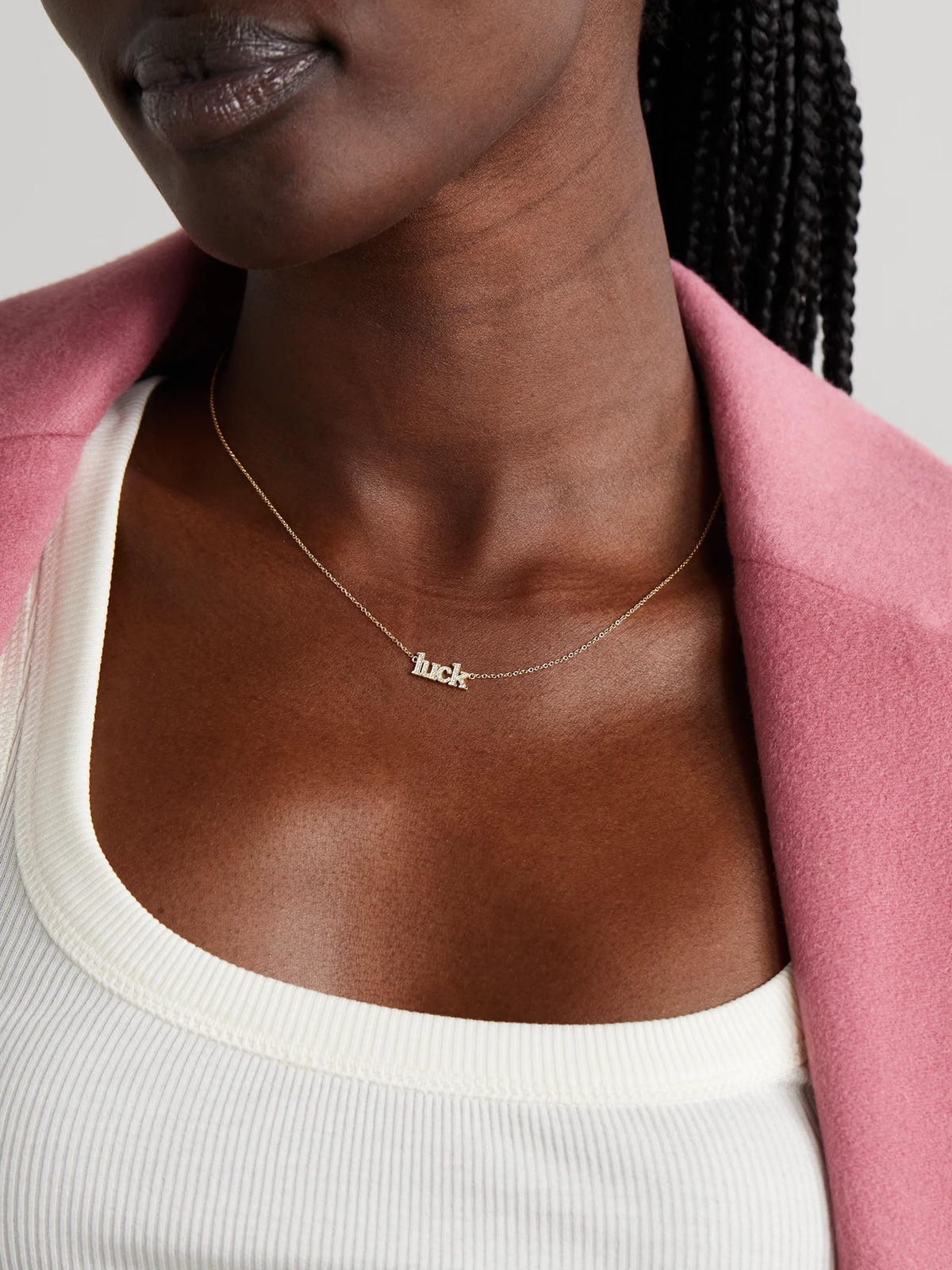 Image of Necklaces. Product name - Luck 18-karat Gold Diamond Necklace in Multi colour by brand - Jennifer Meyer
