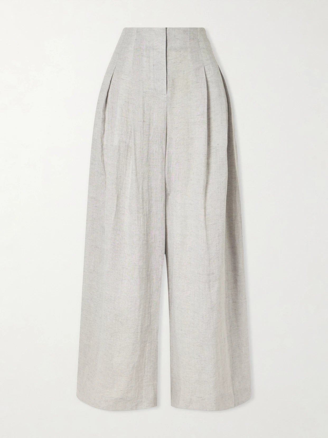 Drew Pleated Wide-leg Hemp Pants