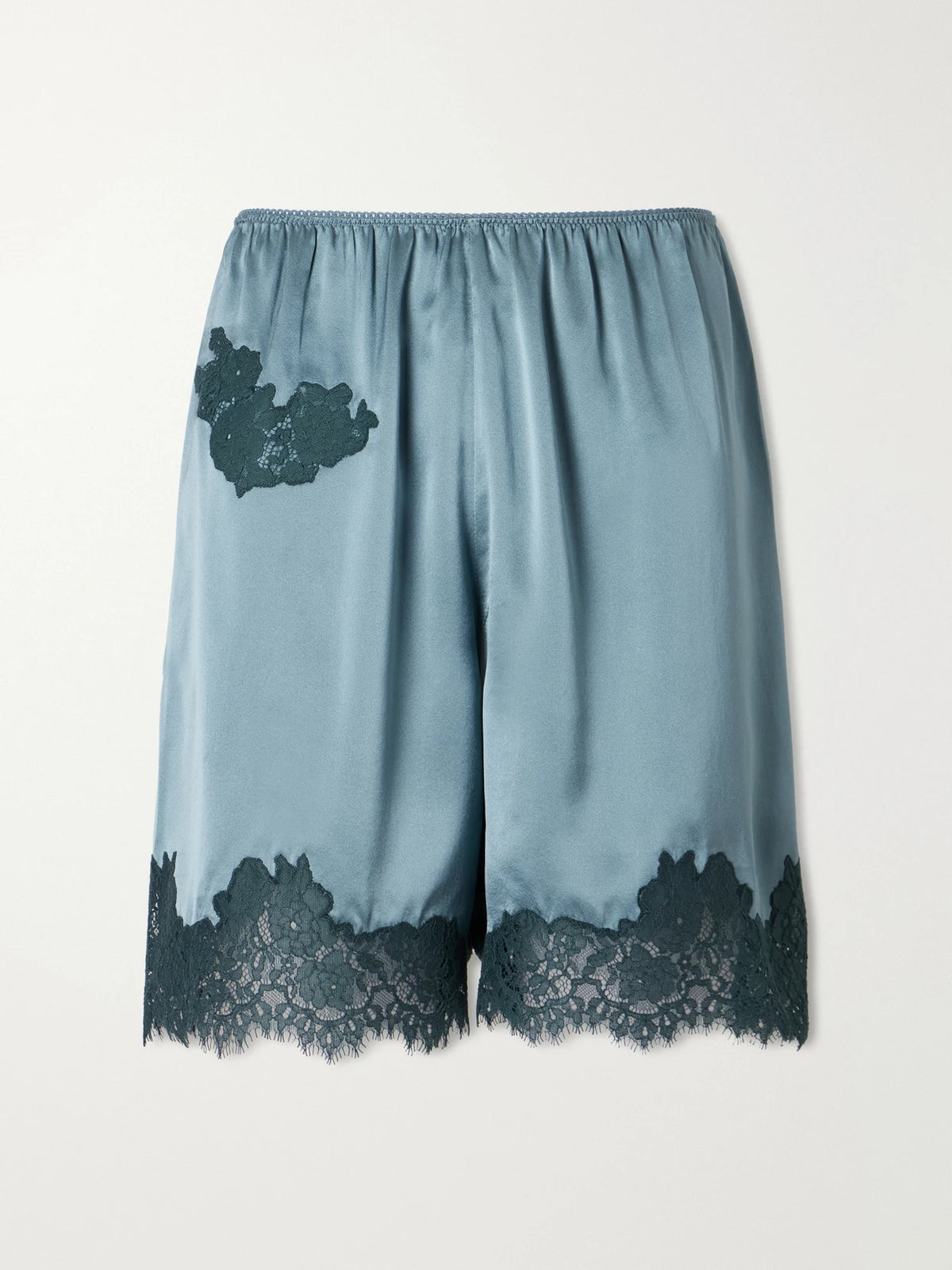 DÔEN Irsa Lace-trimmed Silk Shorts