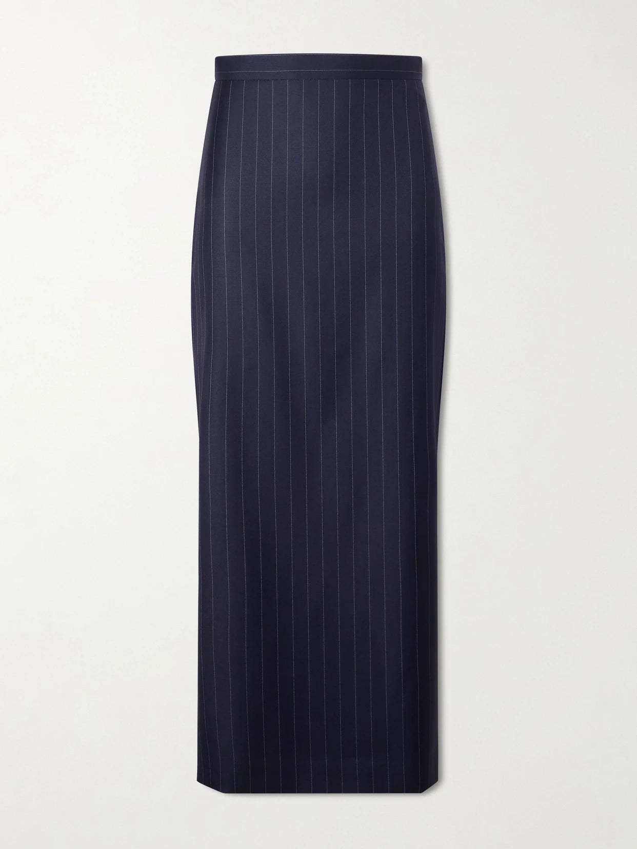 Striped Wool Midi Skirt