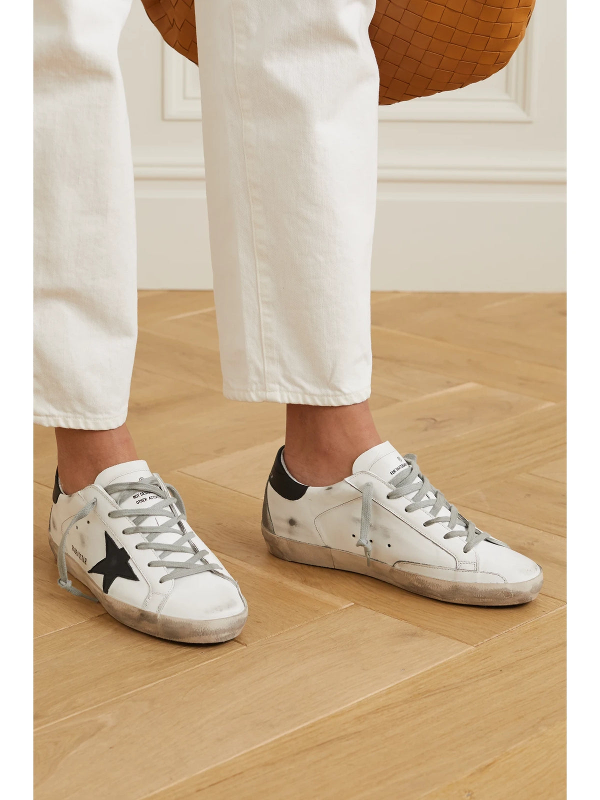 Superstar Distressed Leather Sneakers