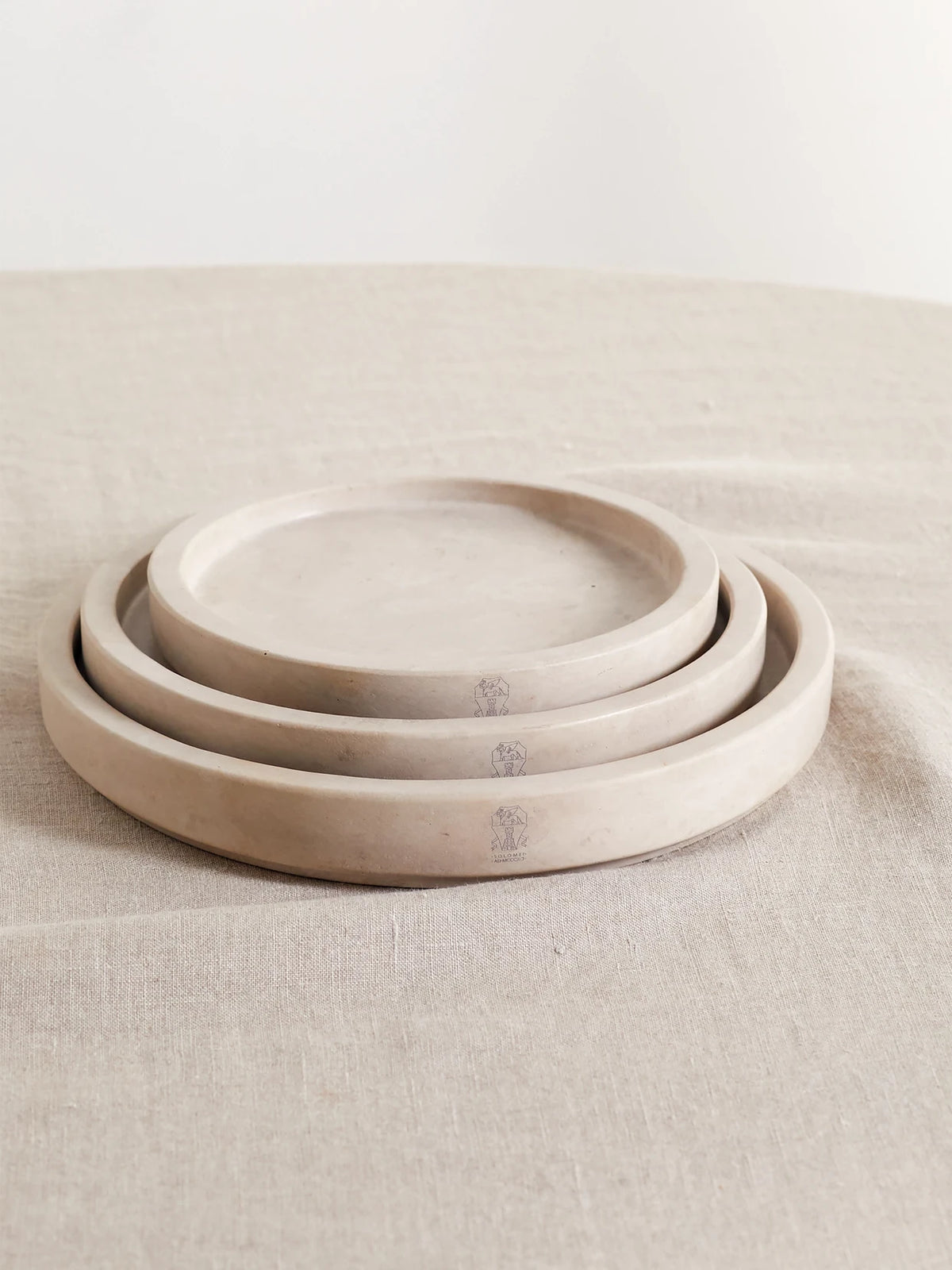 Set Of Three Stone Plates