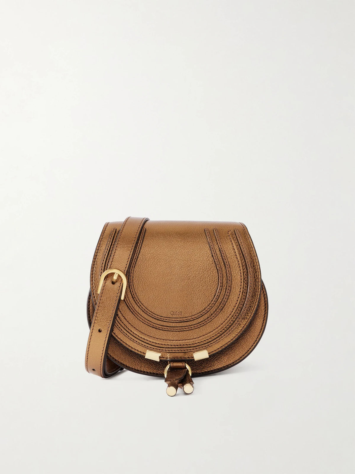 Marcie Metallic Crinkled-leather Shoulder Bag