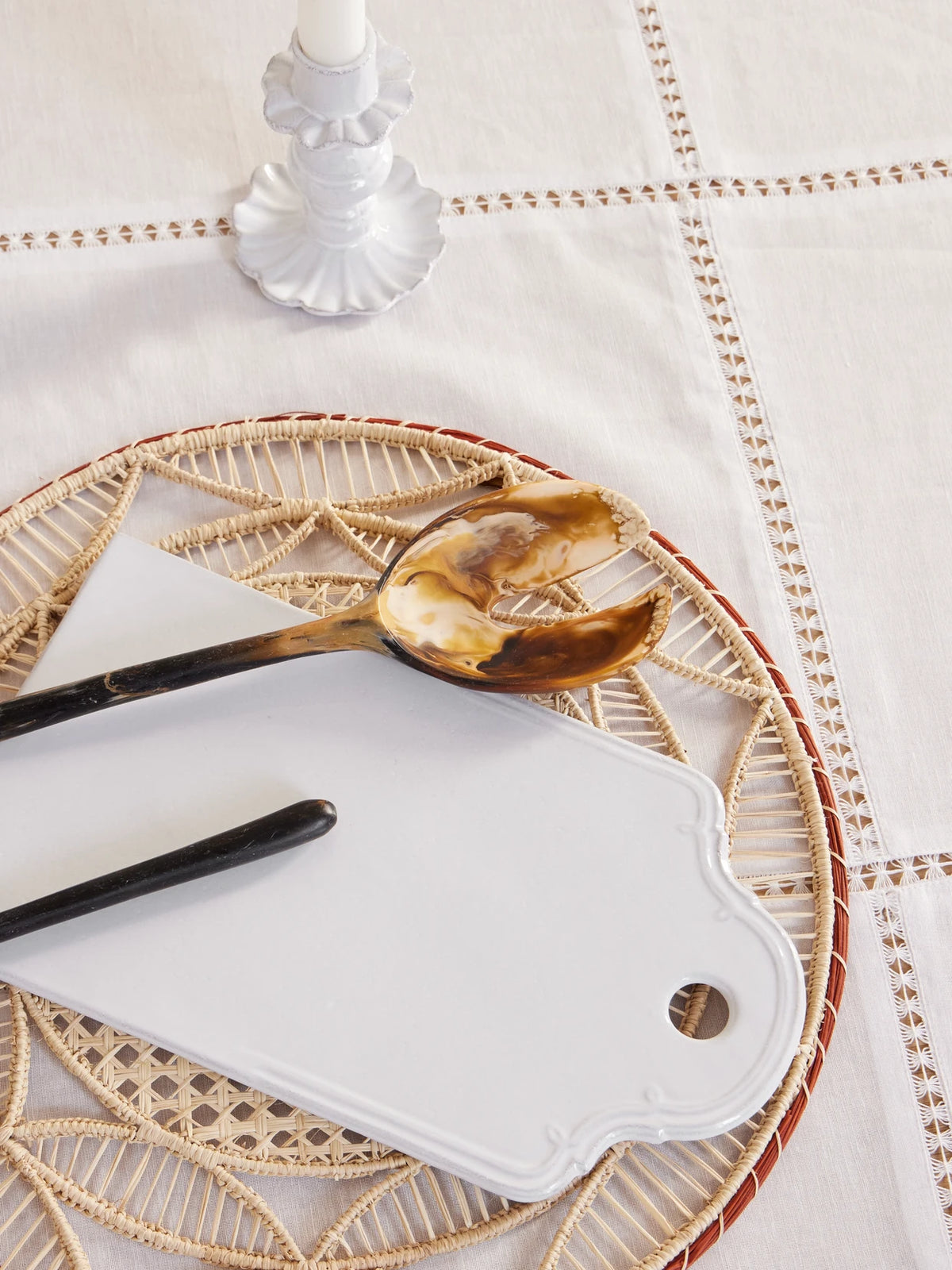 Image of Tableware. Product name - Colbert Ceramic Cutting Board in White colour by brand - Astier De Villatte
