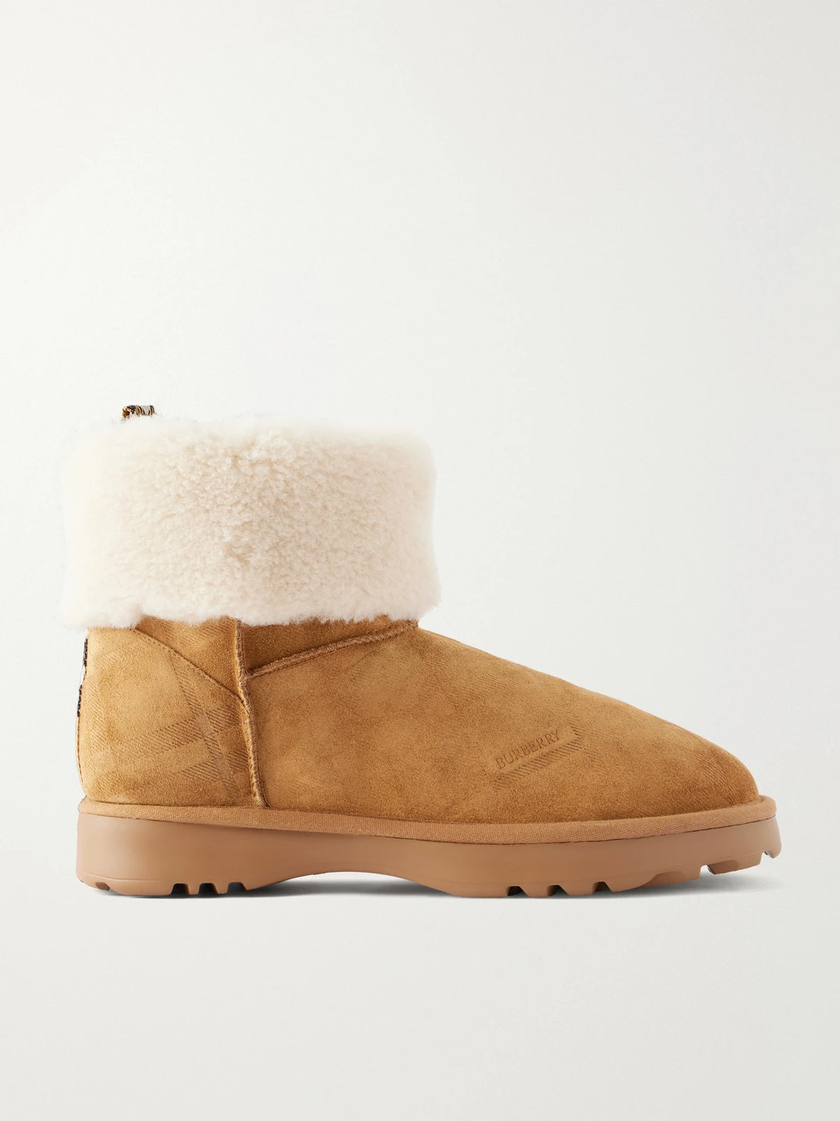 Burberry Shearling-trimmed Suede Ankle Boots