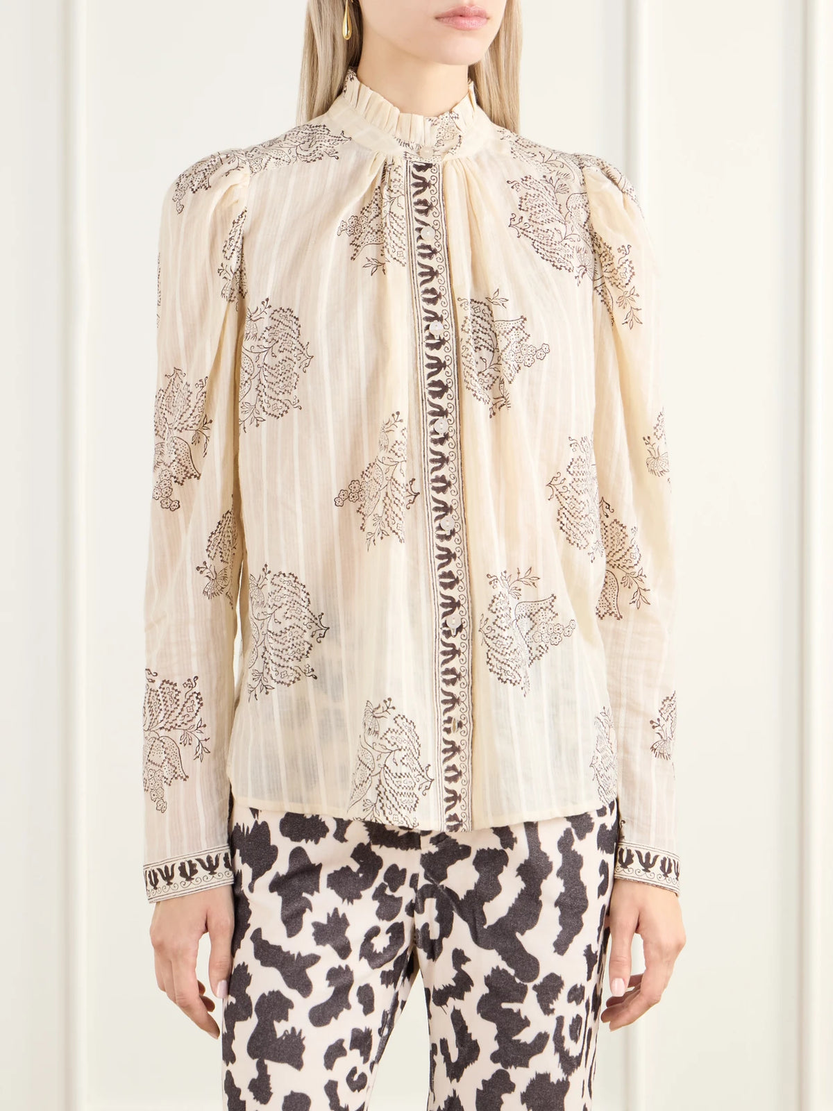 ALIX OF BOHEMIA Artemis Striped Printed Cotton-dobby Shirt