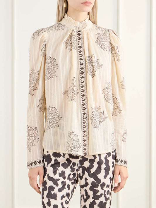 ALIX OF BOHEMIA Artemis Striped Printed Cotton-dobby Shirt