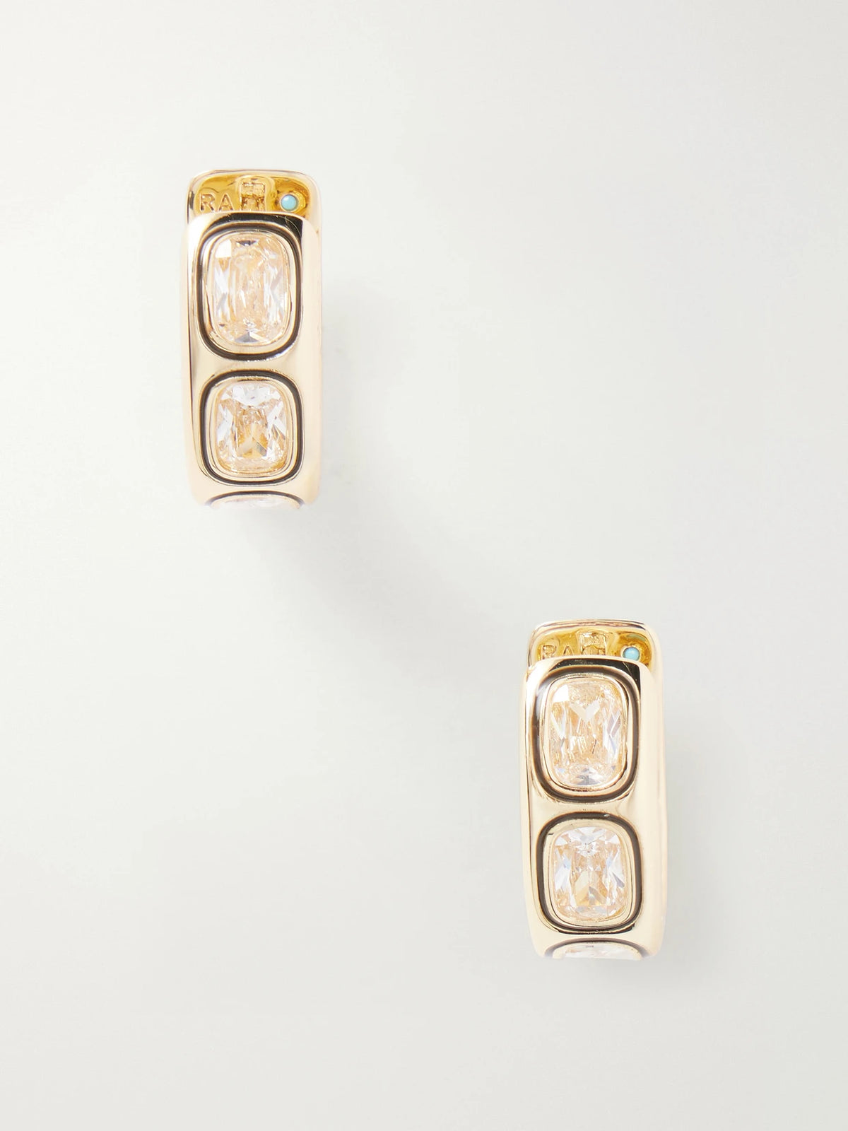 The Cubic Hinged Chubby Gold-tone Cubic Zirconia Hoop Earrings