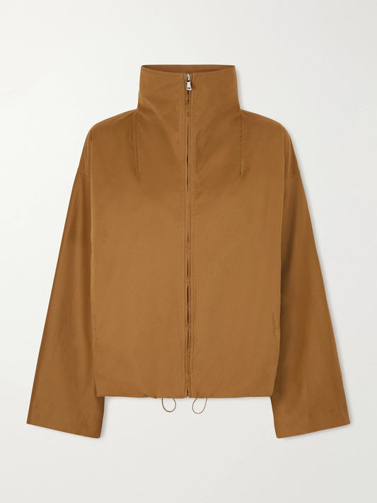 Image of Coats & Jackets. Product name - François Cotton-blend Canvas Jacket in Camel colour by brand - Nour Hammour