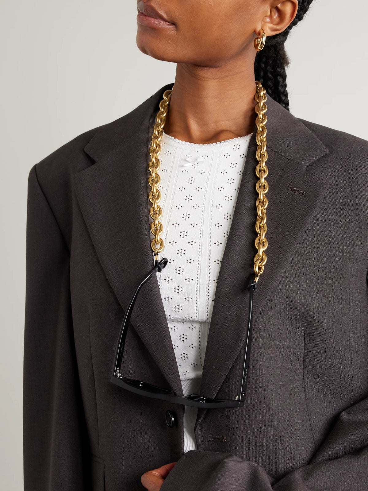 Image of Accessories. Product name - Gold-tone Sunglasses Chain in Multi colour by brand - JW Anderson