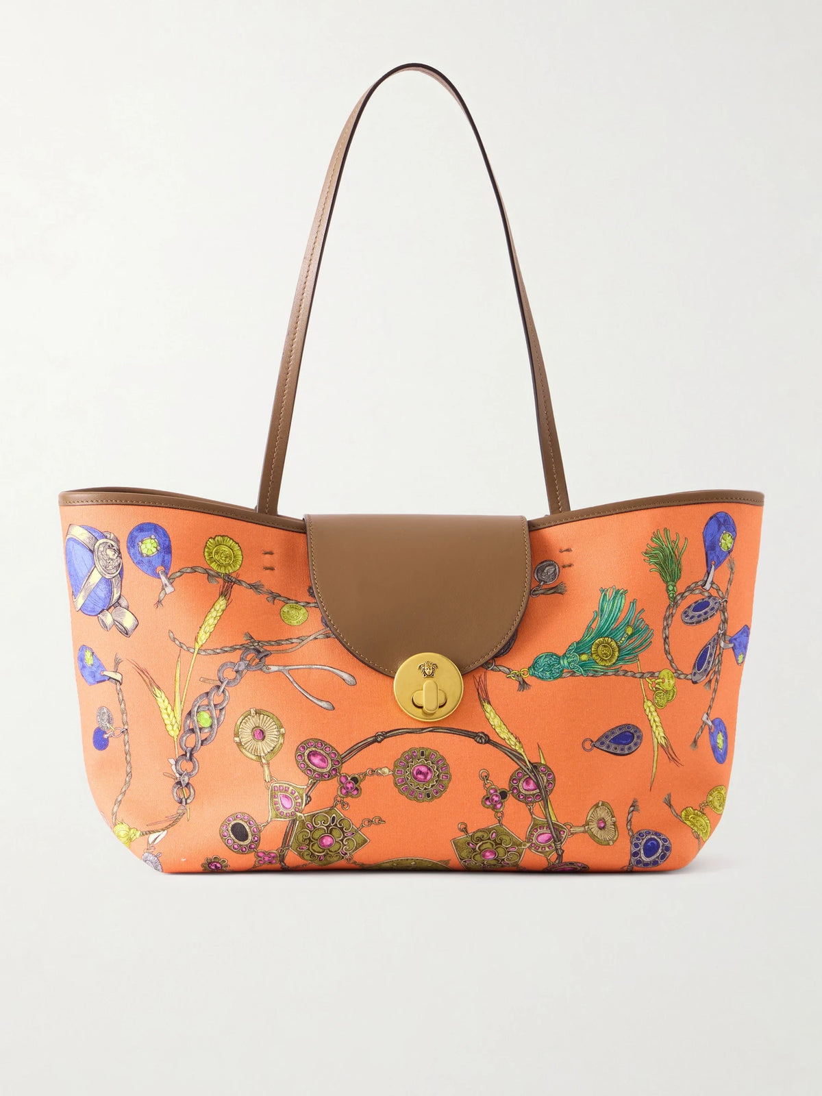 Vivian Printed Leather-trimmed Canvas Tote