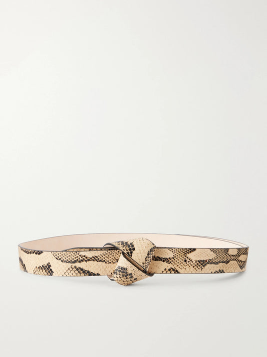 ISABEL MARANT Lassio Snake-effect Leather Belt