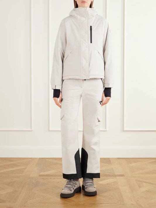 Image of Coats & Jackets. Product name - Hooded Padded Shell Ski Jacket in Off-white colour by brand - Brunello Cucinelli