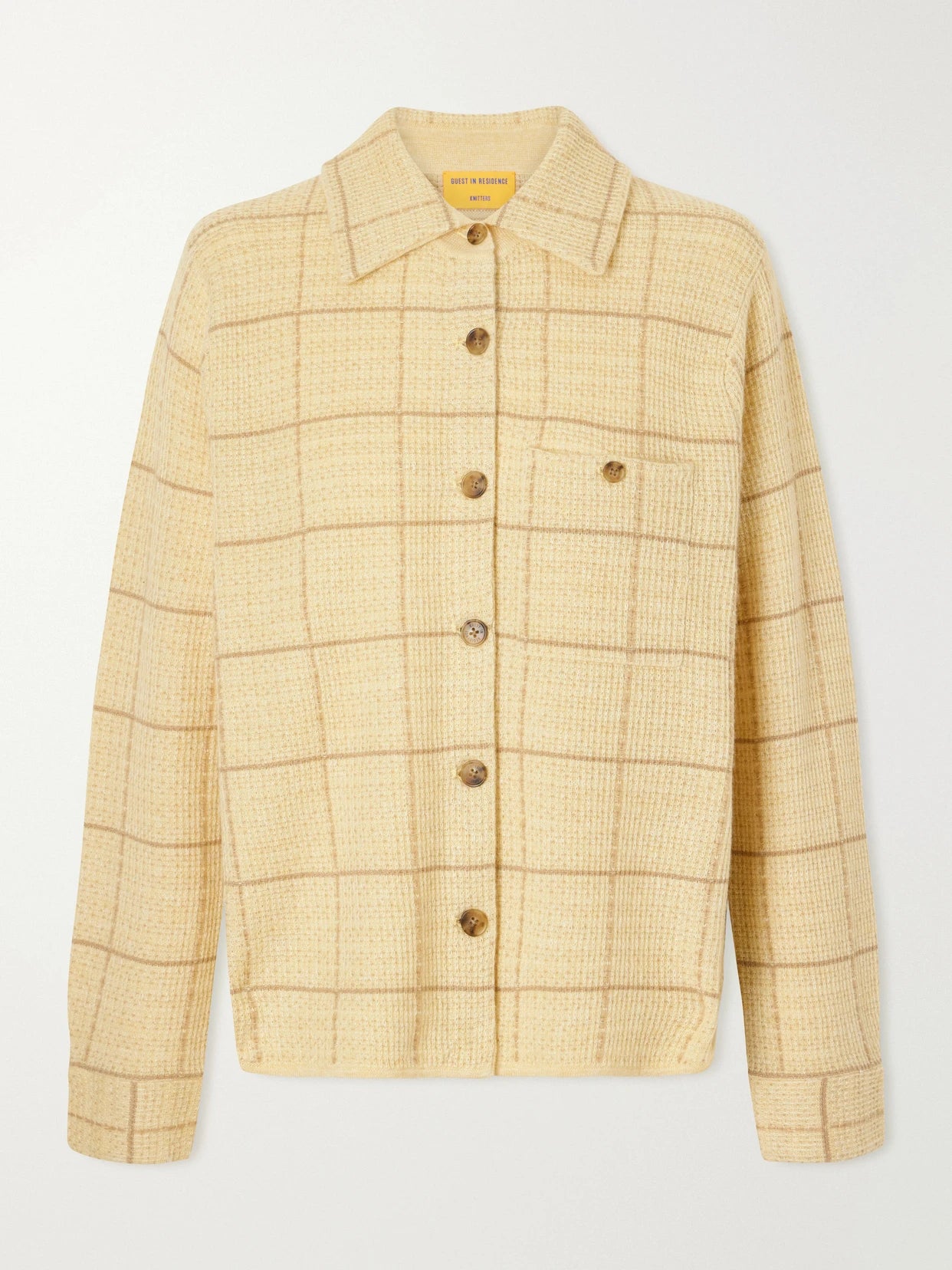 Dylan Checked Knitted Cashmere And Linen-blend Shirt