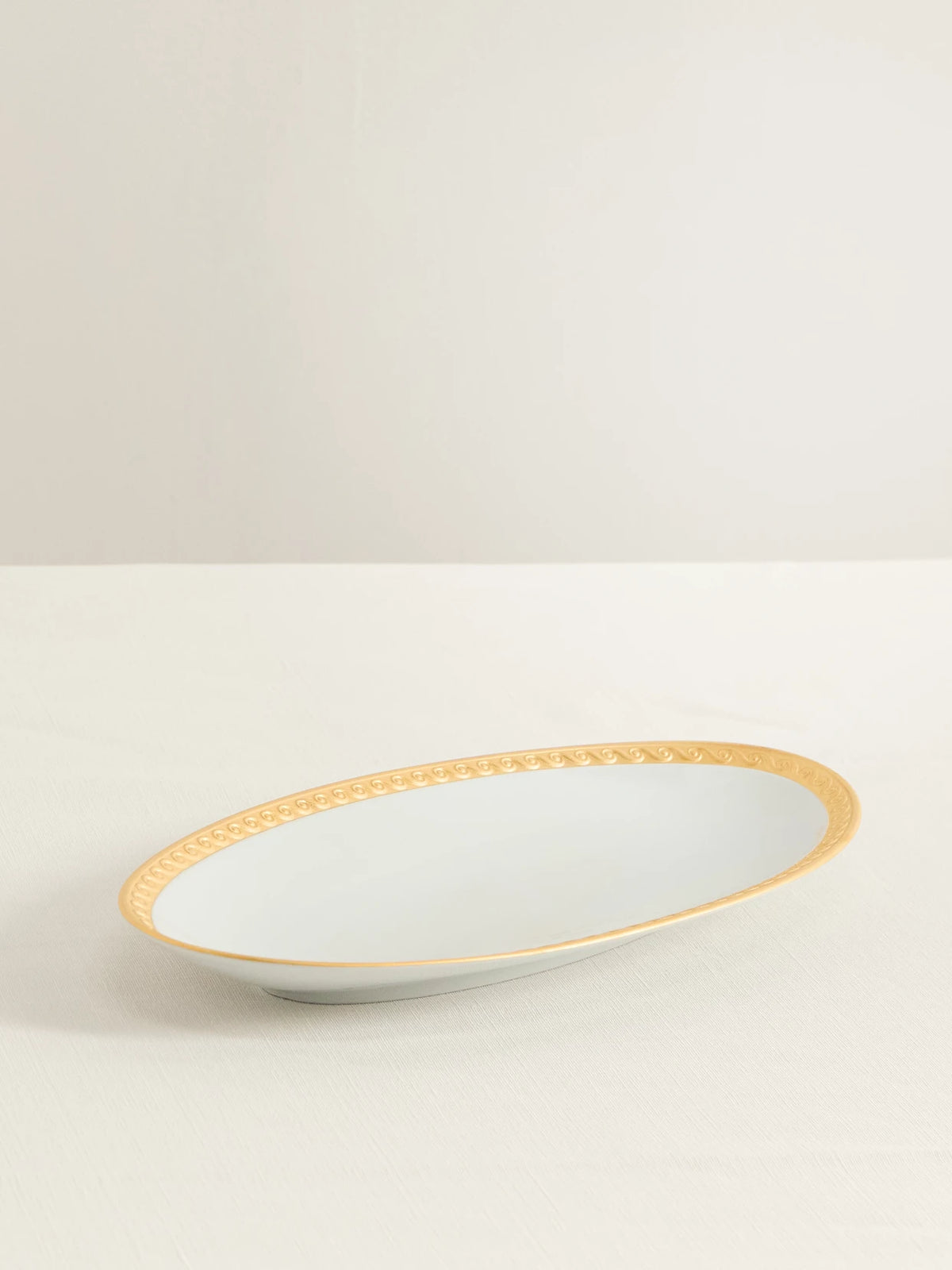 Neptune Small Gold-plated Porcelain Platter