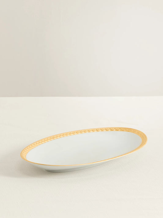 Neptune Small Gold-plated Porcelain Platter