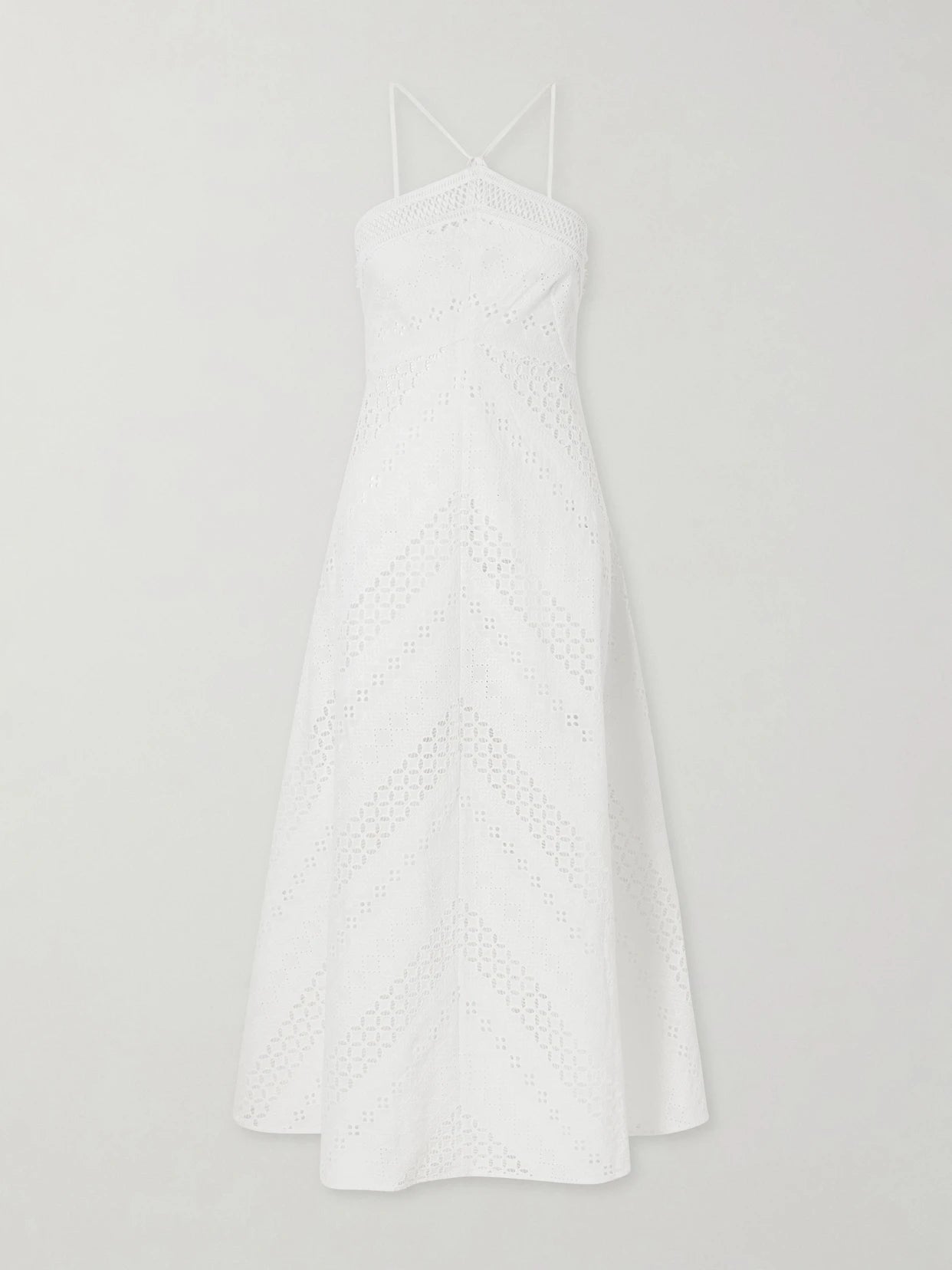 Castiglione Broderie Anglaise Cotton Halterneck Midi Dress