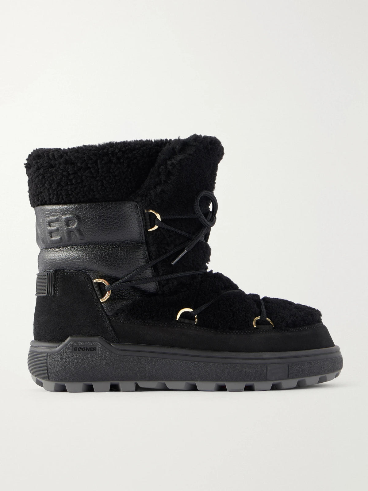 BOGNER Chamonix S 10 C Leather And Suede-trimmed Shearling Snow Boots