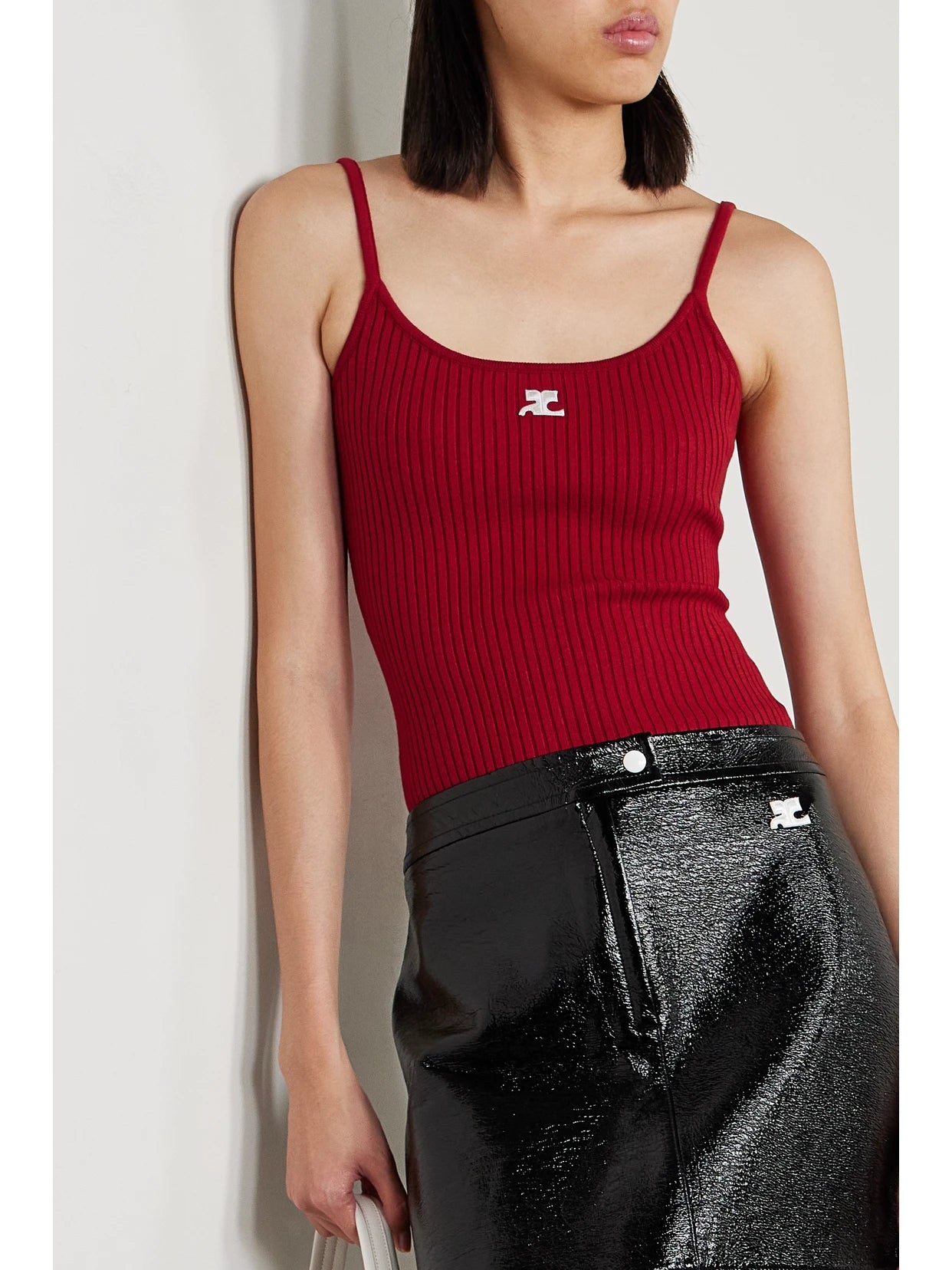 Reedition Appliquéd Ribbed-knit Tank