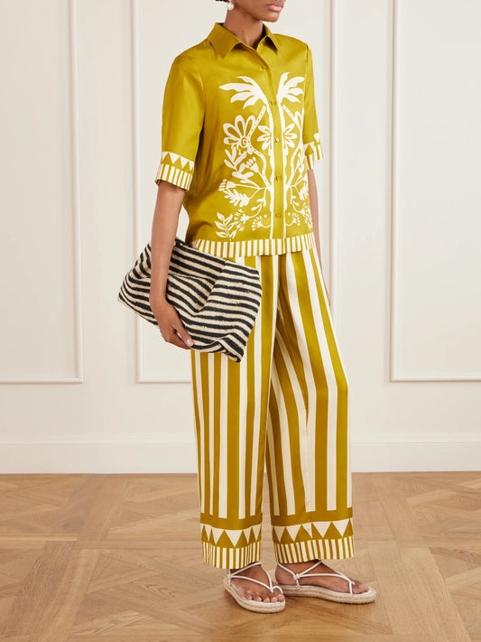 Emeraude Printed Silk Shirt